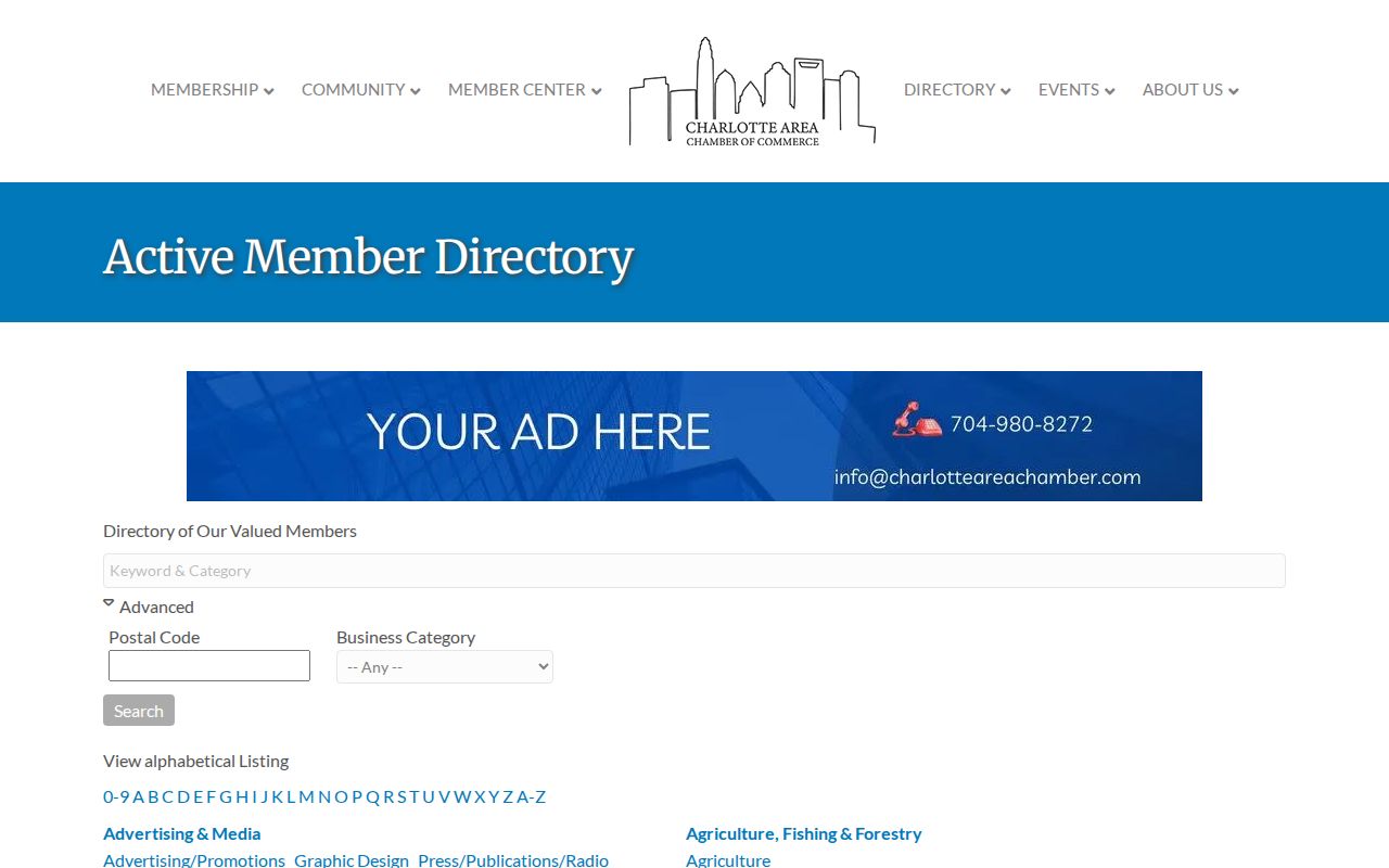 Mecklenburg County people search through a local business member directory