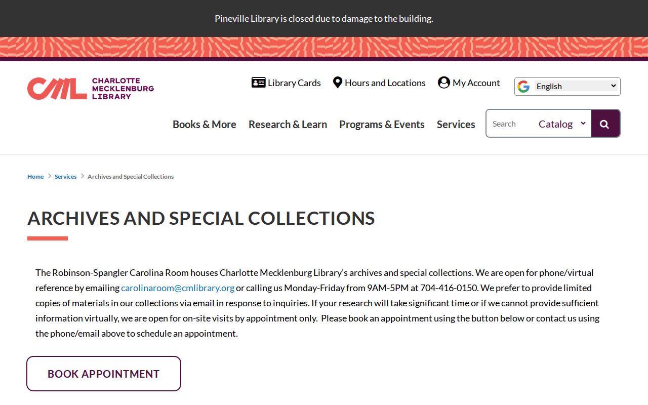 Mecklenburg County people directories Carolina Room local history collections